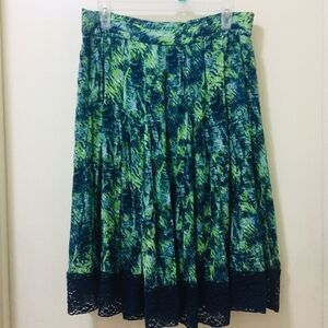 Studio West Apparel Green Skirt Lined Women's Size M